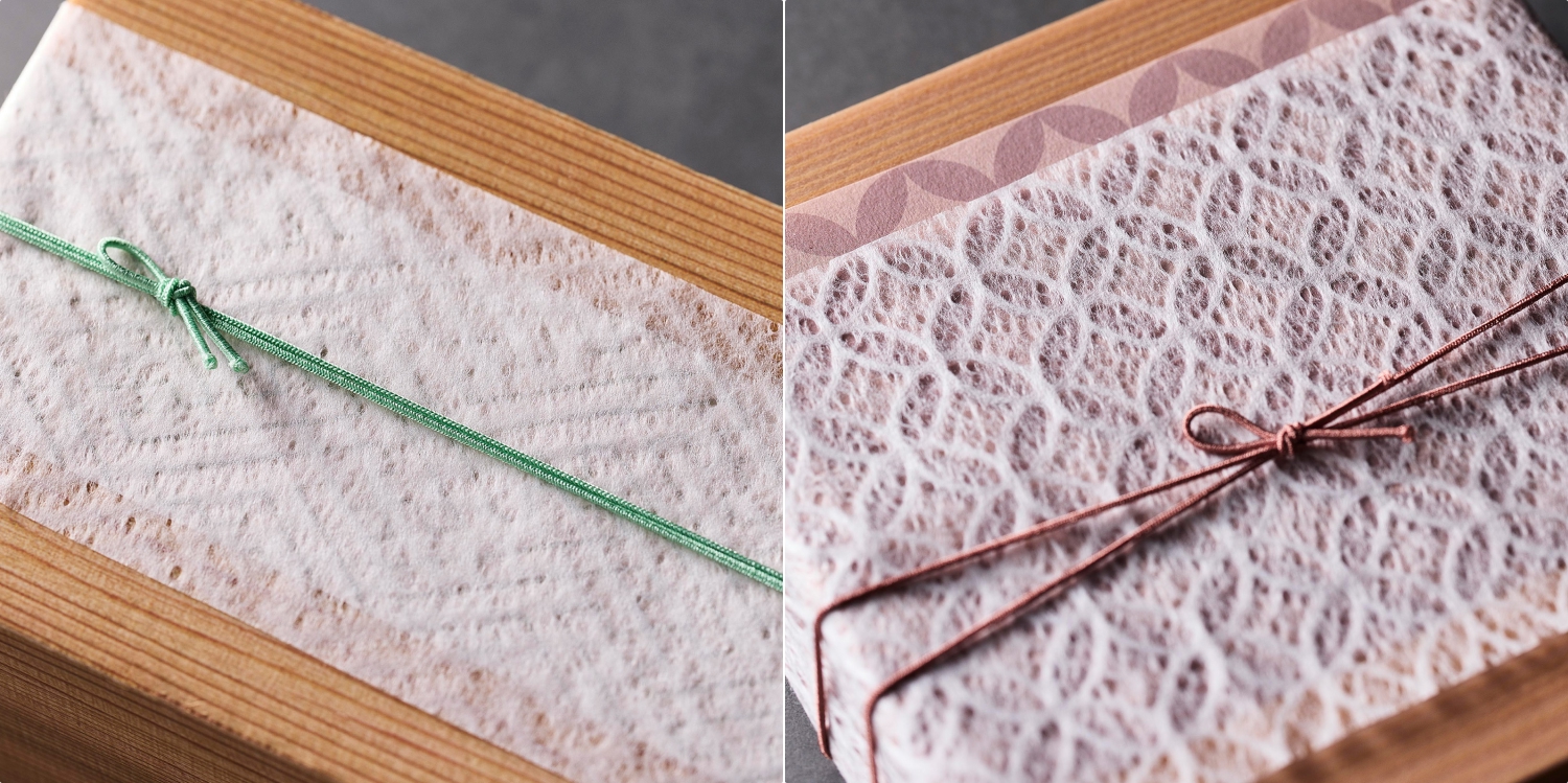 レースのように繊細な『落水和紙』の掛紙 | つきじ 折峰 料理屋さんの